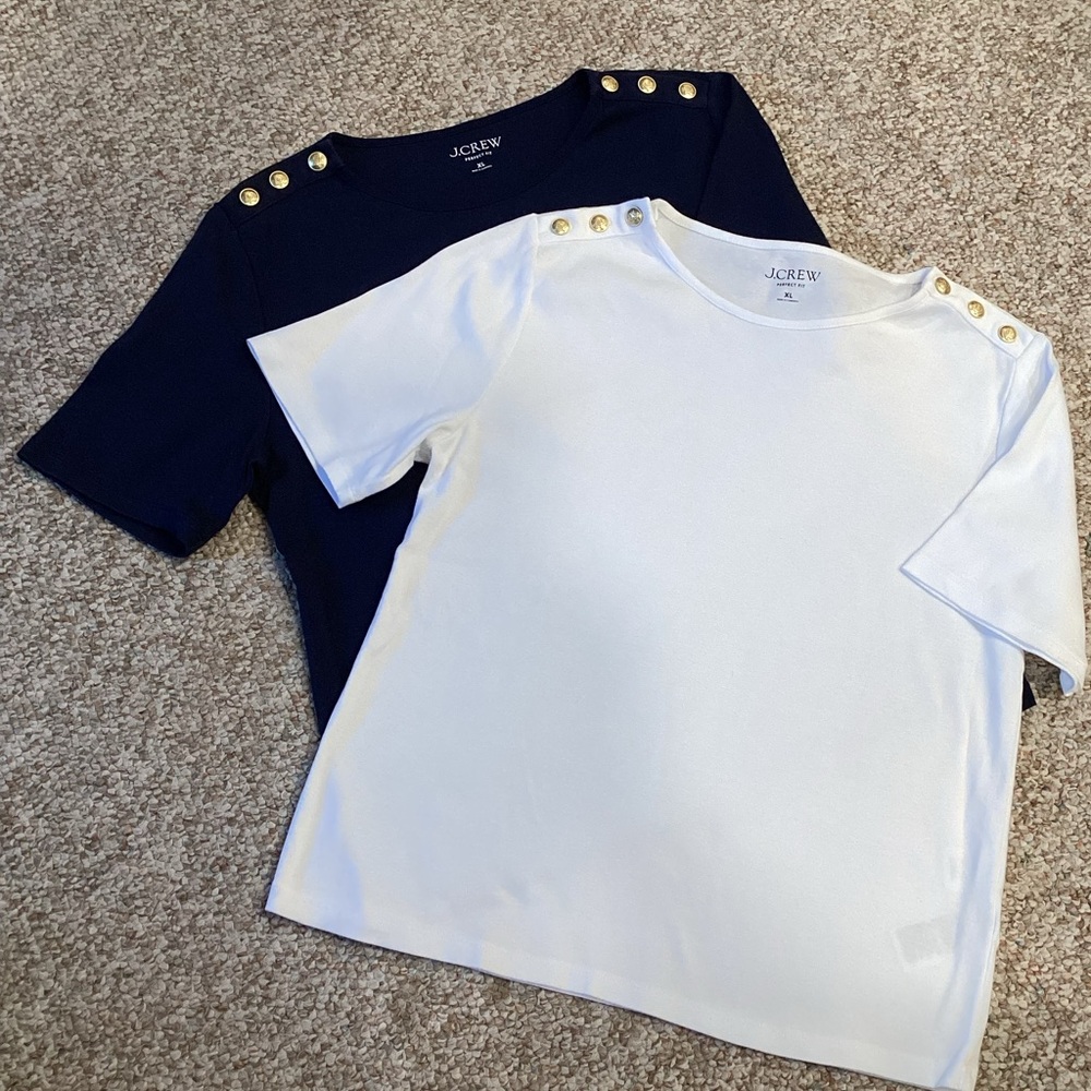 Two J. Crew Perfect Fit Tees